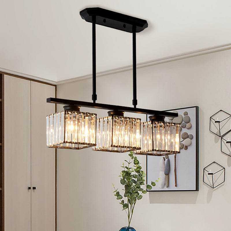 Moderne Vierkante Hanglamp Met Kristal Voor Eetkamer