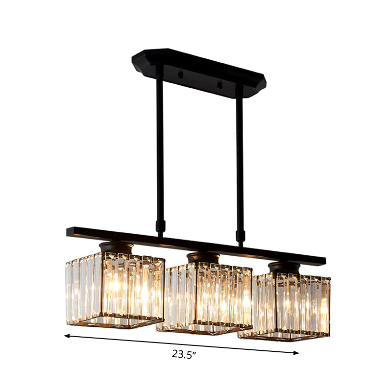 Moderne Vierkante Hanglamp Met Kristal Voor Eetkamer