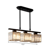 Moderne Vierkante Hanglamp Met Kristal Voor Eetkamer