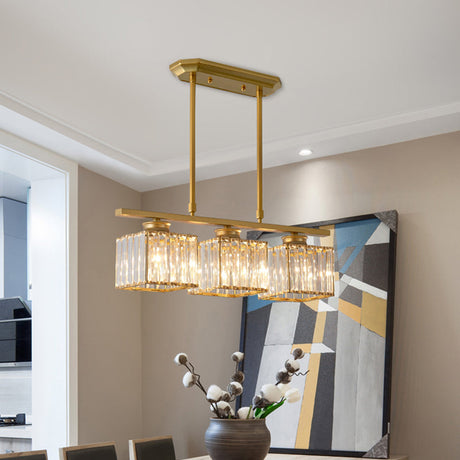 Moderne Vierkante Hanglamp Met Kristal Voor Eetkamer