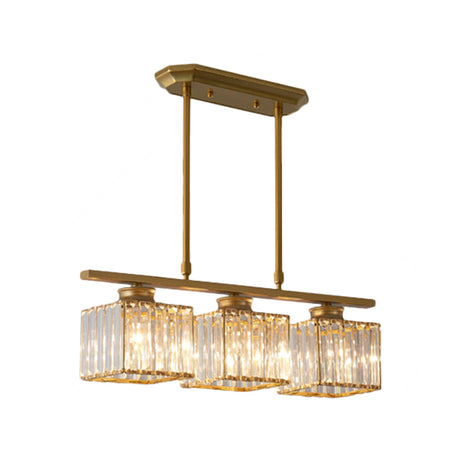 Moderne Vierkante Hanglamp Met Kristal Voor Eetkamer