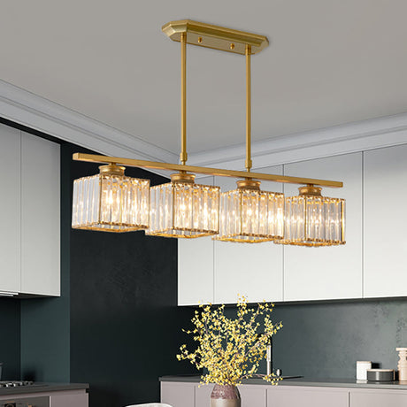 Moderne Vierkante Hanglamp Met Kristal Voor Eetkamer