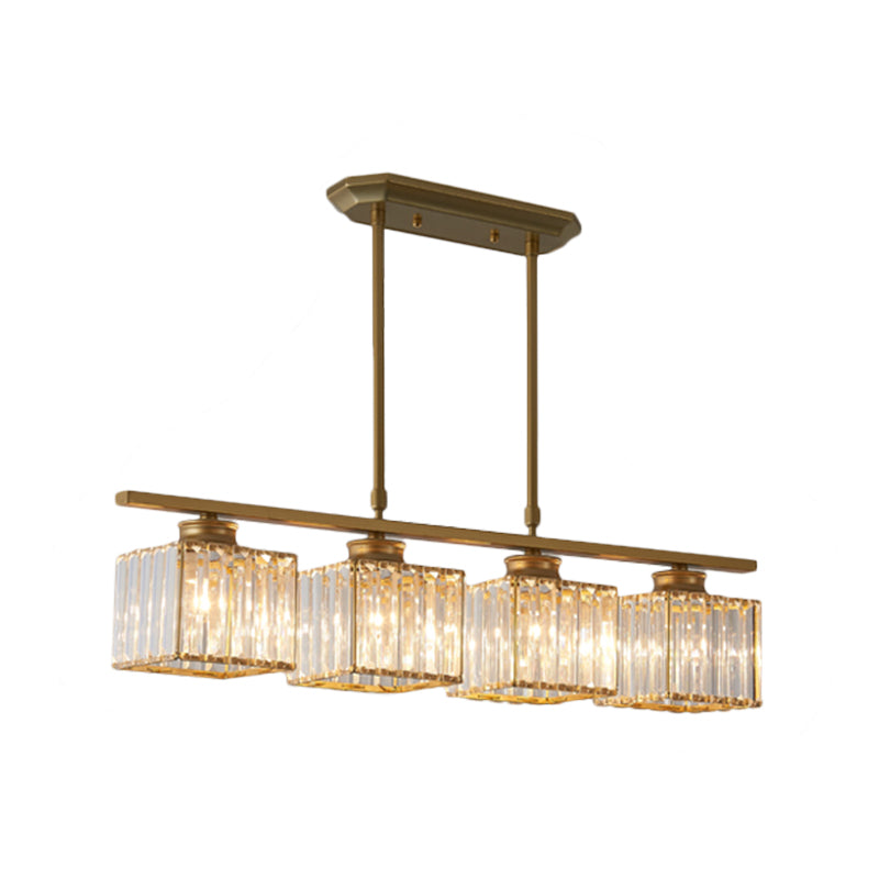 Moderne Vierkante Hanglamp Met Kristal Voor Eetkamer