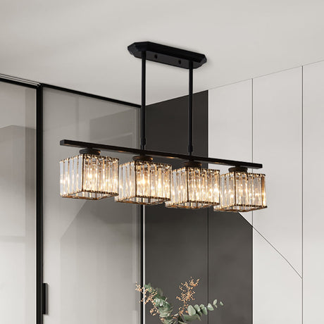 Moderne Vierkante Hanglamp Met Kristal Voor Eetkamer