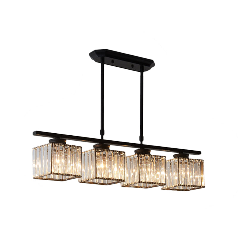 Moderne Vierkante Hanglamp Met Kristal Voor Eetkamer