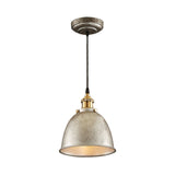 Industrieel Sfeervolle Hanglamp - Zwart/Roest Metaal - 1-Licht Dome Ontwerp met Verstelbare Ketting