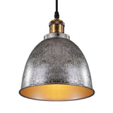 Industrieel Sfeervolle Hanglamp - Zwart/Roest Metaal - 1-Licht Dome Ontwerp met Verstelbare Ketting