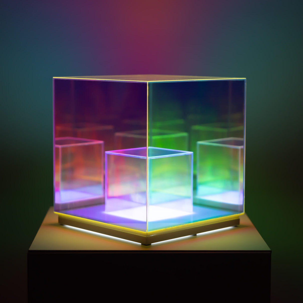 Moderne LED Tafellamp - Concentric Cube met RGB Kleurverlichting voor Stijlvol Interieur