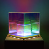 Moderne LED Tafellamp - Concentric Cube met RGB Kleurverlichting voor Stijlvol Interieur