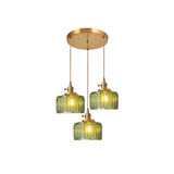 Retro Korte Cilinder Golvend Glazen Hanglamp