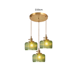 Retro Korte Cilinder Golvend Glazen Hanglamp