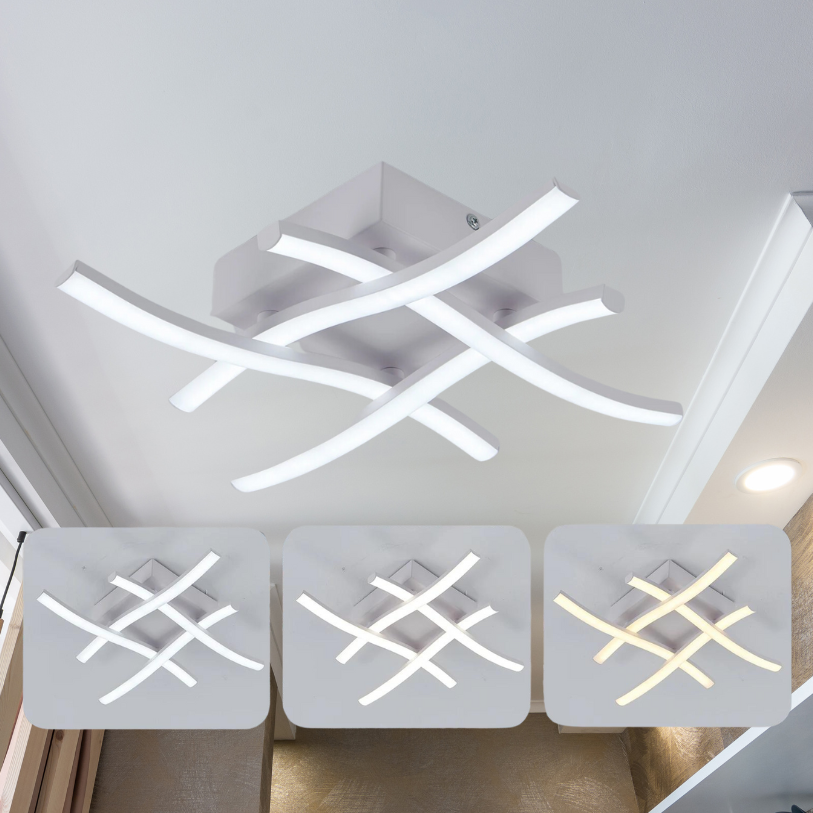 Dimbare LED Plafondlamp 24W - Modern Design, Driekleurenlicht voor Woonkamer & Slaapkamer, Energiezuinig