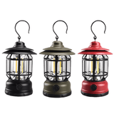Draagbare Retro Campingleucht - VintageGlow, LED Campinglamp voor Outdoor, Tuin, en Avonturen