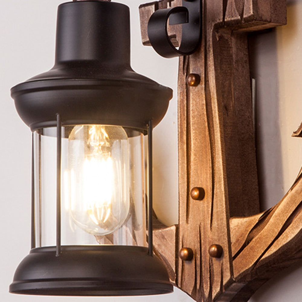 Vintage Anker LED Wandlamp - Industrieel Metaal & Hout voor Eetkamer/Woonkamer