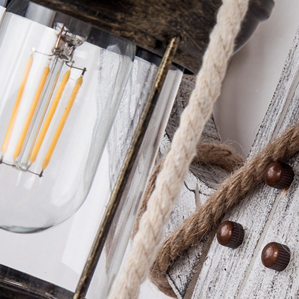 Vintage Anker LED Wandlamp - Industrieel Metaal & Hout voor Eetkamer/Woonkamer