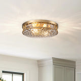 Glowlings Farmhouse 2-Light Water Ripple Glass Seeded Flush Mount