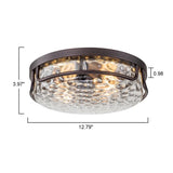 Glowlings Farmhouse 2-Light Water Ripple Glass Seeded Flush Mount