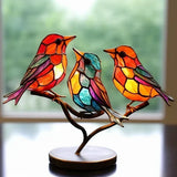 LuxeHome AvianElegance Vogels in Gekleurd Glas | Kunstzinnige Decoratie voor een Geraffineerd Interieur