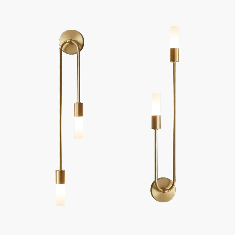 Moderne LED Wandlamp Goud – Slanke 2-Lichts Stick Wandlamp voor Woonkamer en Slaapkamer