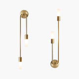 Moderne LED Wandlamp Goud – Slanke 2-Lichts Stick Wandlamp voor Woonkamer en Slaapkamer