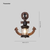 Vintage Anker LED Wandlamp - Industrieel Metaal & Hout voor Eetkamer/Woonkamer