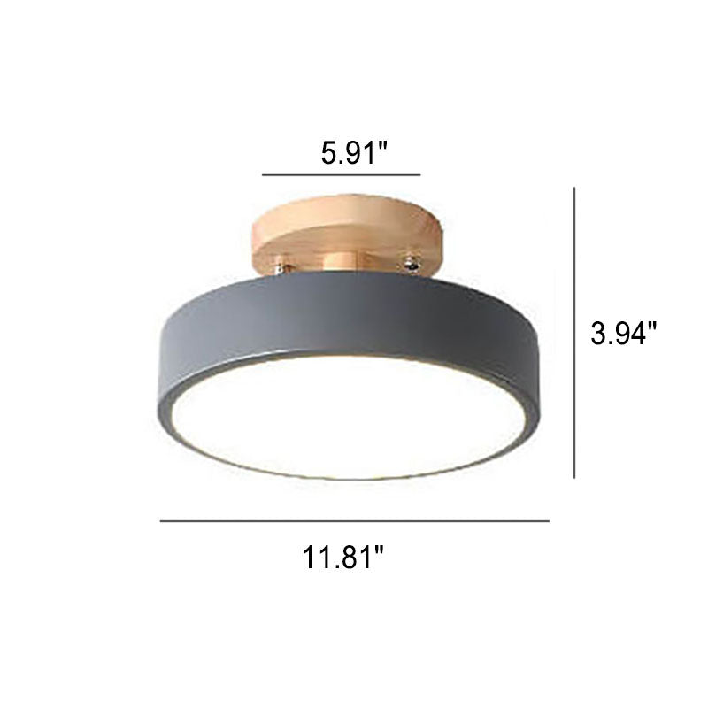 Scandinavische Ronde LED Semi-Inbouw Plafondlamp – Modern Design voor Woonkamers en Slaapkamers
