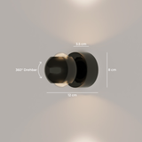 Stijlvolle LED Wandlamp LumiWave – Energiezuinig, Modern Design voor Binnen en Buiten, Mat Zwart