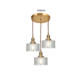 Retro Korte Cilinder Golvend Glazen Hanglamp
