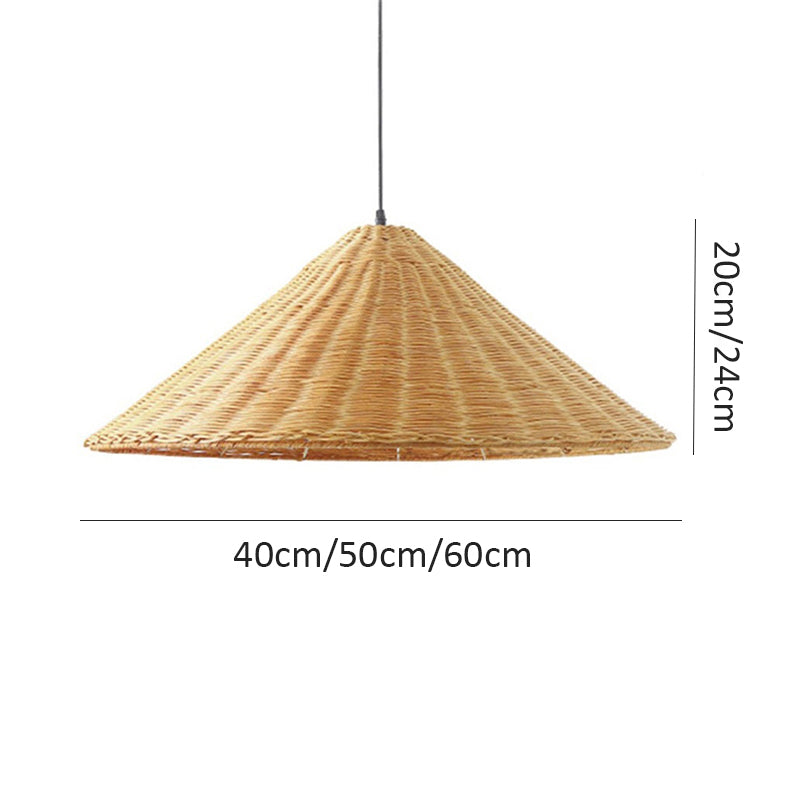 Geweven Rotan Hanglamp Wicker Kegel Lampenkap