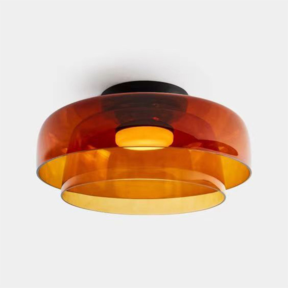 Middeleeuwse Flush Mount Glazen Plafondlamp