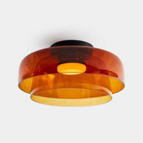 Middeleeuwse Flush Mount Glazen Plafondlamp