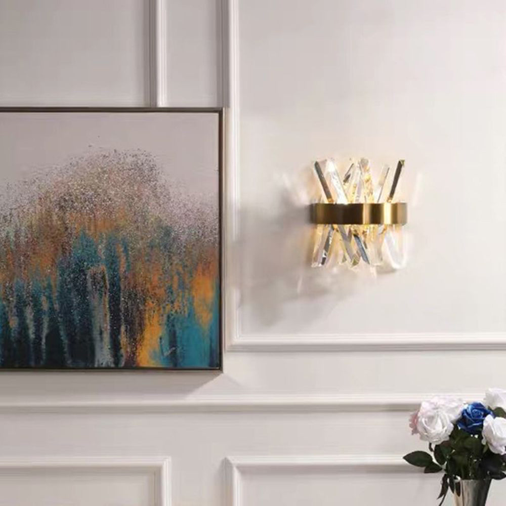 Marilyn Moderne LED Wandlamp – Luxe Goudkleurige Verlichting voor Slaapkamer & Woonkamer | Metaal & Kristal