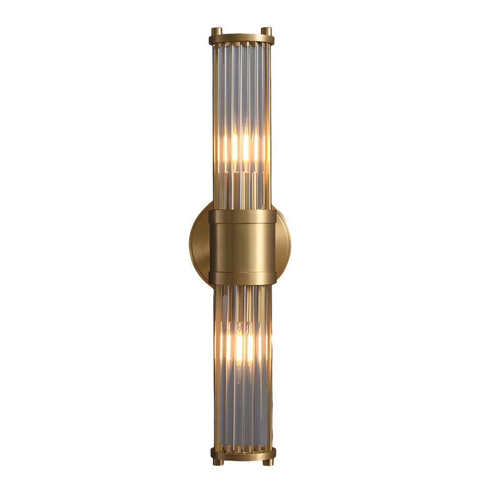 Moderne Wandlamp Cilindrisch Glas 1/2-Lichts Goud/Chroom - LED Sfeerverlichting voor Woonkamer & Slaapkamer