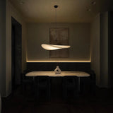 LunaLux - Moderne LED Hanglamp in Wit Metaal en Kunstzijde voor Slaapkamer en Woonkamer