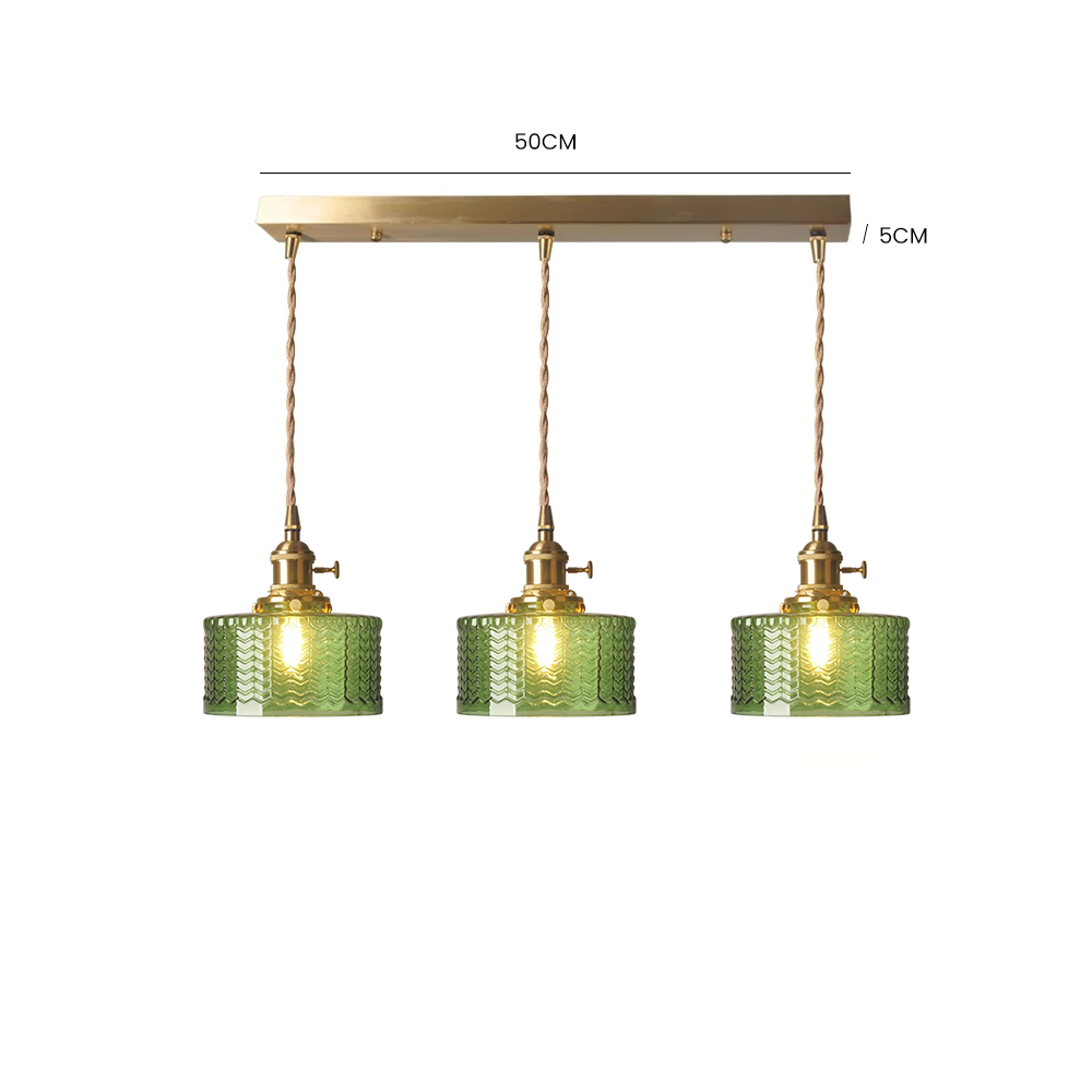 Retro Korte Cilinder Golvend Glazen Hanglamp