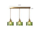 Retro Korte Cilinder Golvend Glazen Hanglamp
