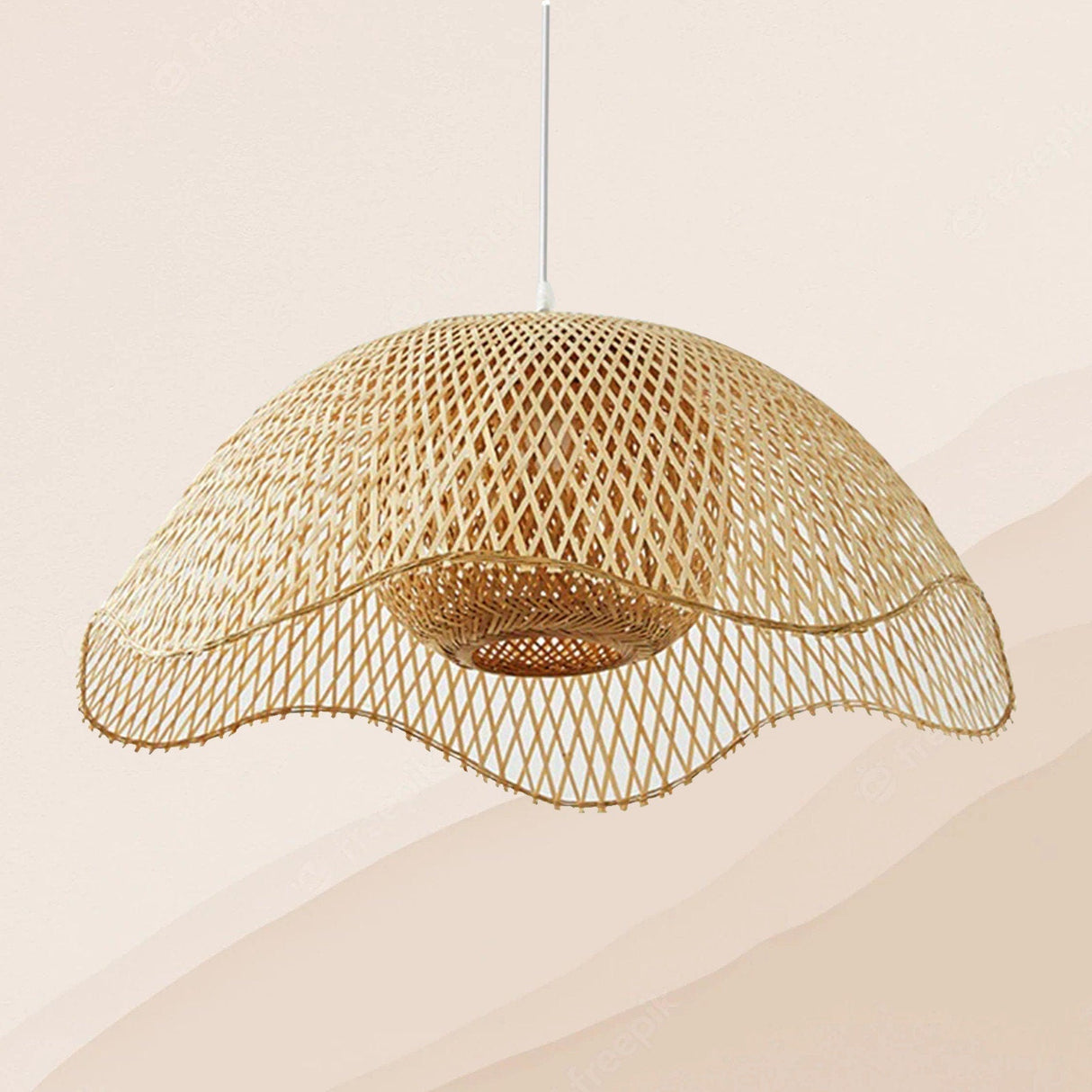 Duurzame Handgemaakte Bamboe Hanglamp - Natuurlijke Verlichting voor Woonkamer & Eetkamer