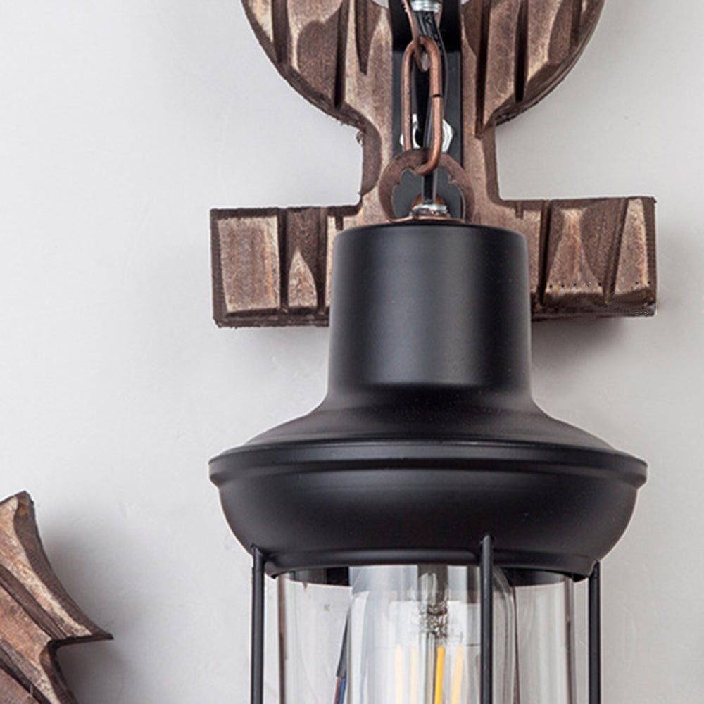 Vintage Anker LED Wandlamp - Industrieel Metaal & Hout voor Eetkamer/Woonkamer