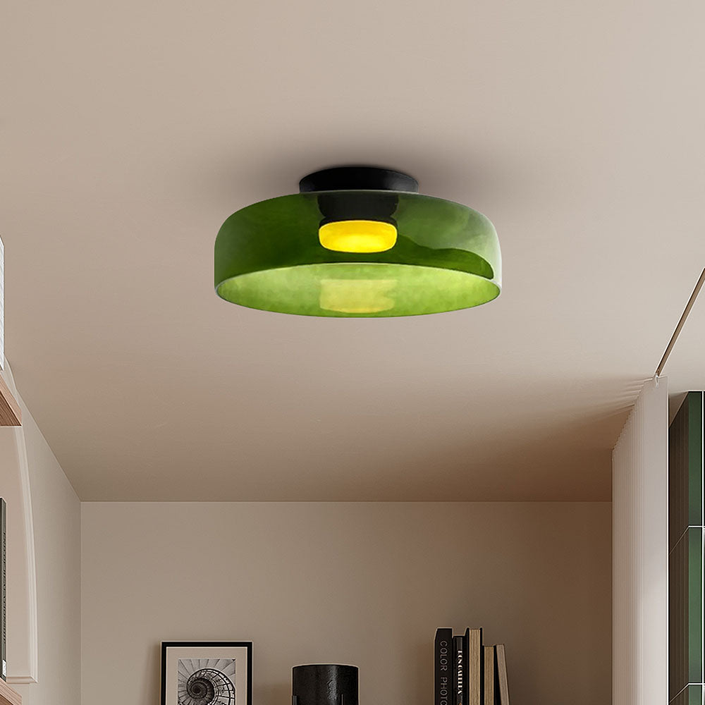 Middeleeuwse Flush Mount Glazen Plafondlamp