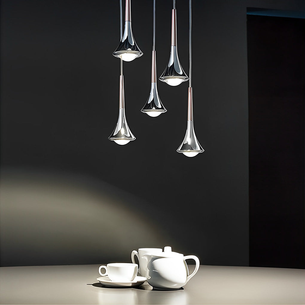 Moderne LED Hanglamp in Waterdruppelvorm – Verstelbare Metalen Kroonluchter voor Woonkamer, Slaapkamer, en Eetkamer