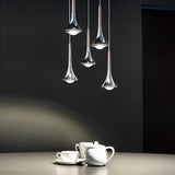 Moderne LED Hanglamp in Waterdruppelvorm – Verstelbare Metalen Kroonluchter voor Woonkamer, Slaapkamer, en Eetkamer