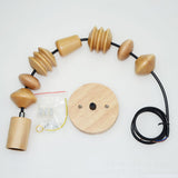 Retro Houten Geometrische Kralen Slinger Verlichting Hanglamp
