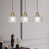 Retro Korte Cilinder Golvend Glazen Hanglamp