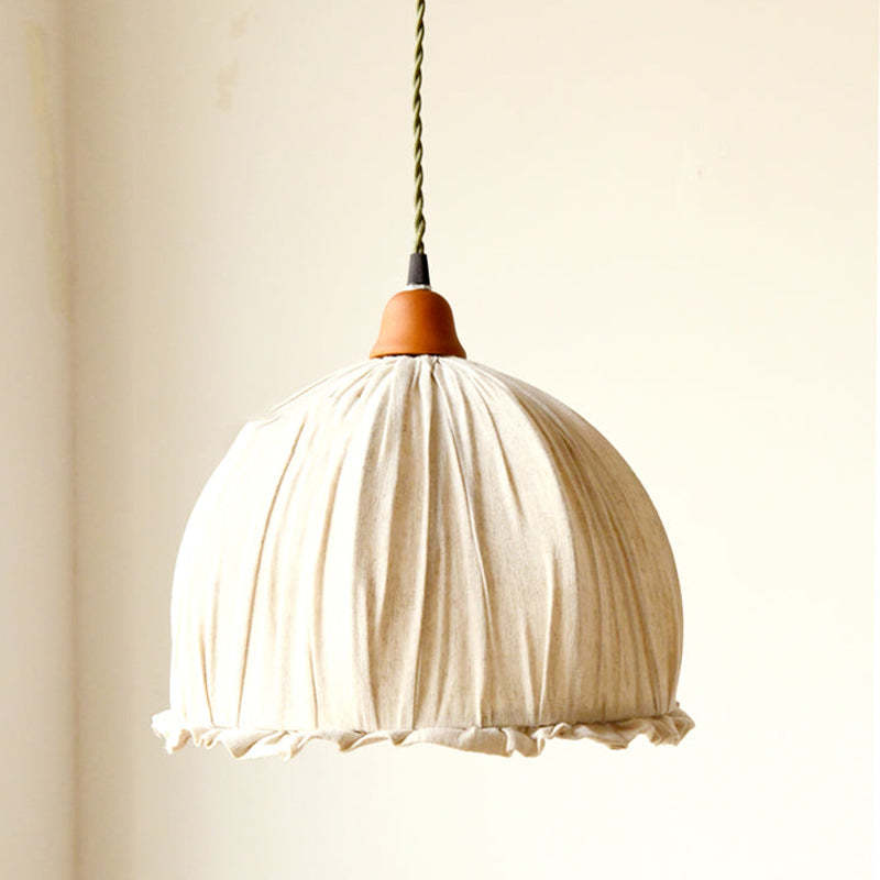 EcoLume - Minimalistische Scandinavische LED Hanglamp Beige Stoffen Kap, Verstelbaar voor Woonkamer en Eetkamer
