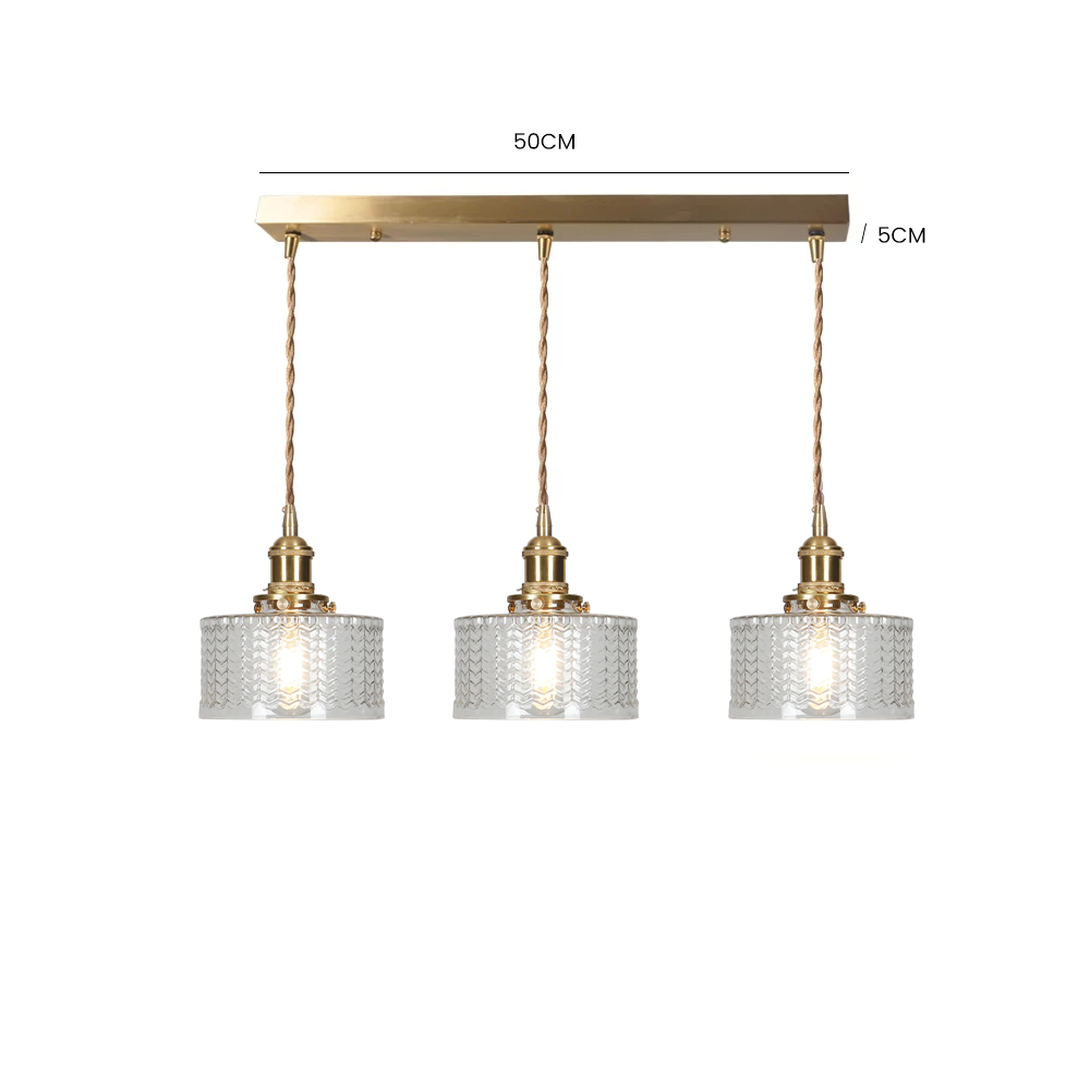 Retro Korte Cilinder Golvend Glazen Hanglamp