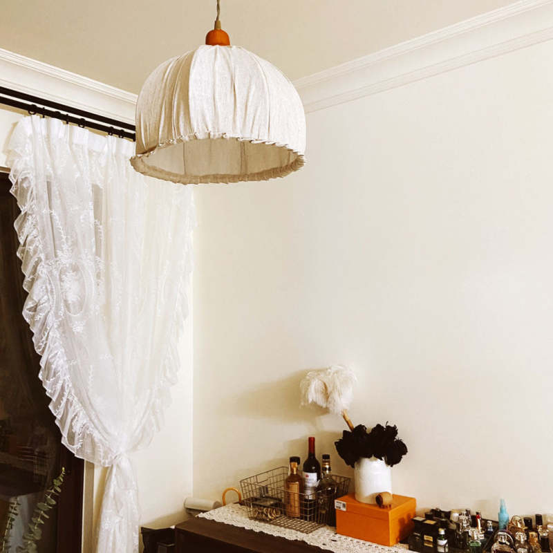 EcoLume - Minimalistische Scandinavische LED Hanglamp Beige Stoffen Kap, Verstelbaar voor Woonkamer en Eetkamer