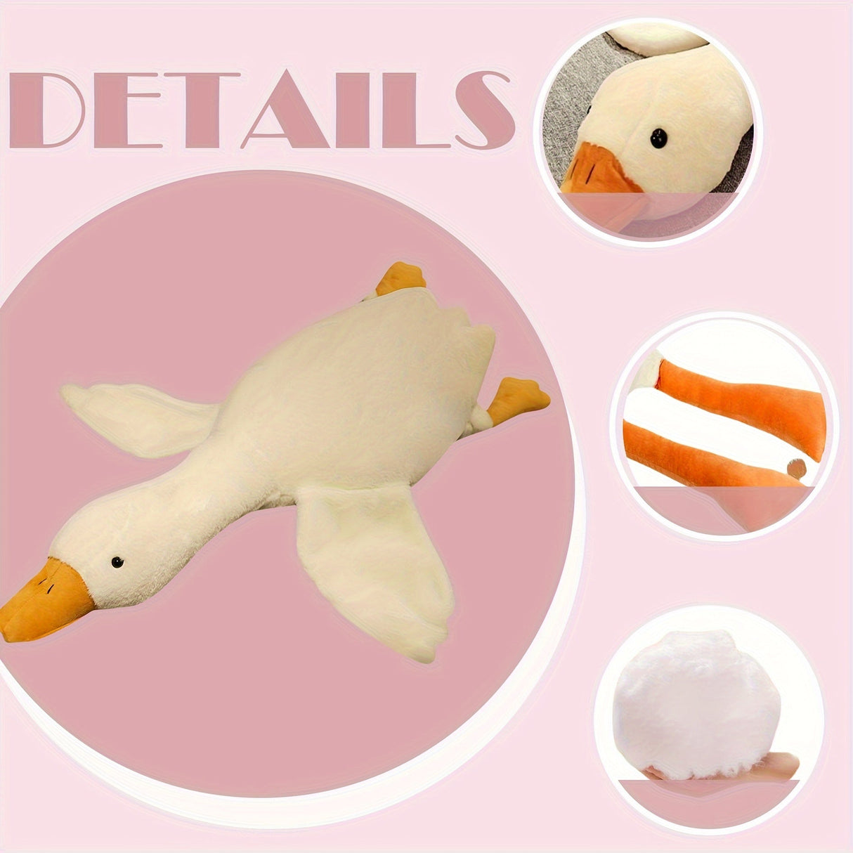Zachte Witte Eend Pluche Knuffel - Grote Zwaan/Gans Speelgoed, Fluffy Vloermat voor Kinderkamer en Huisdecoratie