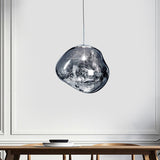 Moderne Hanglamp Zilver/Rood Glas | Stijlvolle Eetkamer Plafondlamp met 1 Licht