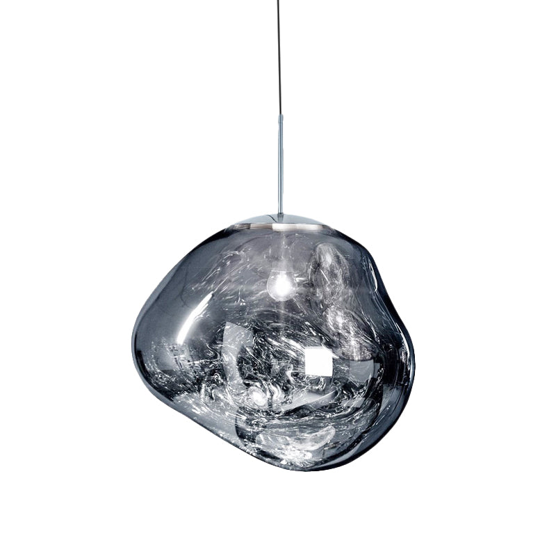 Moderne Hanglamp Zilver/Rood Glas | Stijlvolle Eetkamer Plafondlamp met 1 Licht
