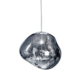 Moderne Hanglamp Zilver/Rood Glas | Stijlvolle Eetkamer Plafondlamp met 1 Licht